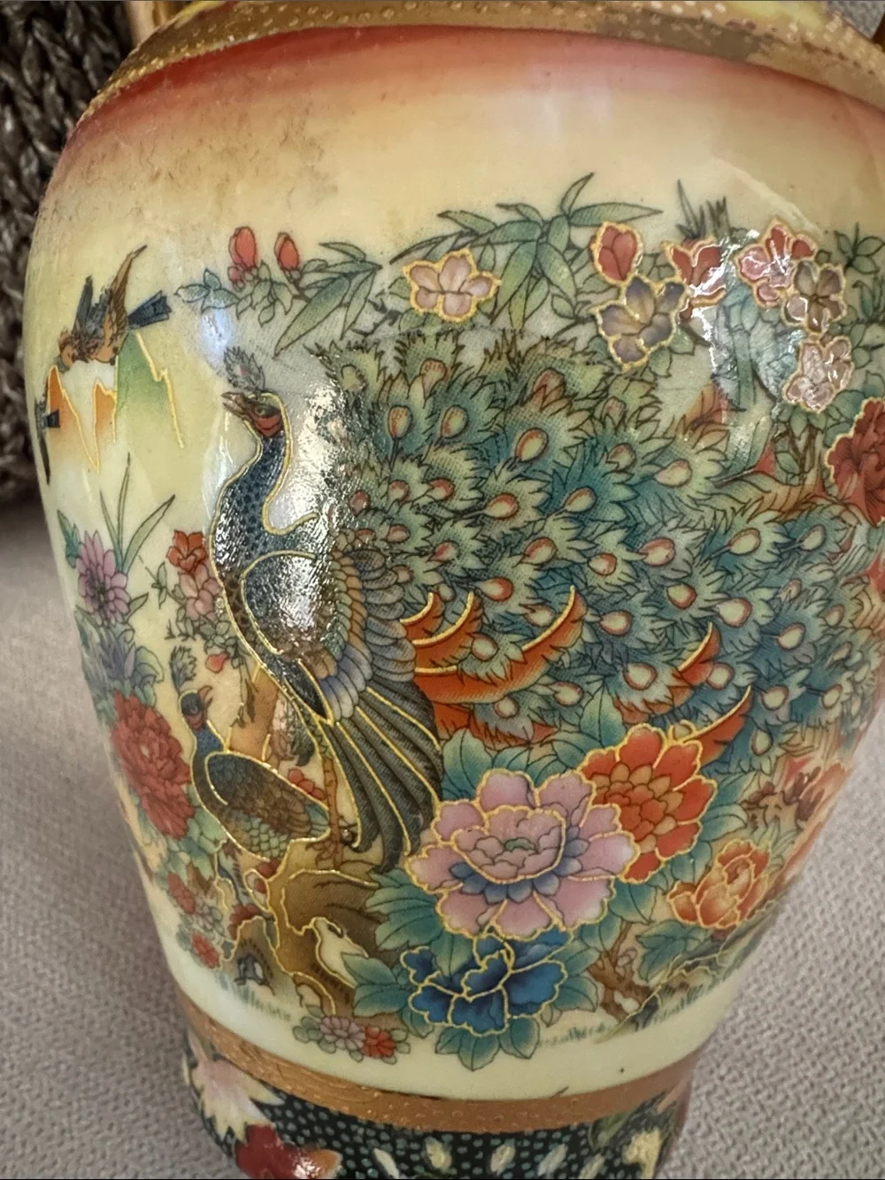 8” Japanese Satsuma-style porcelain vase